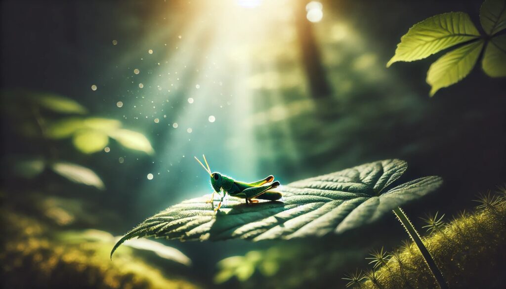 Grasshopper-on-a-green-leaf