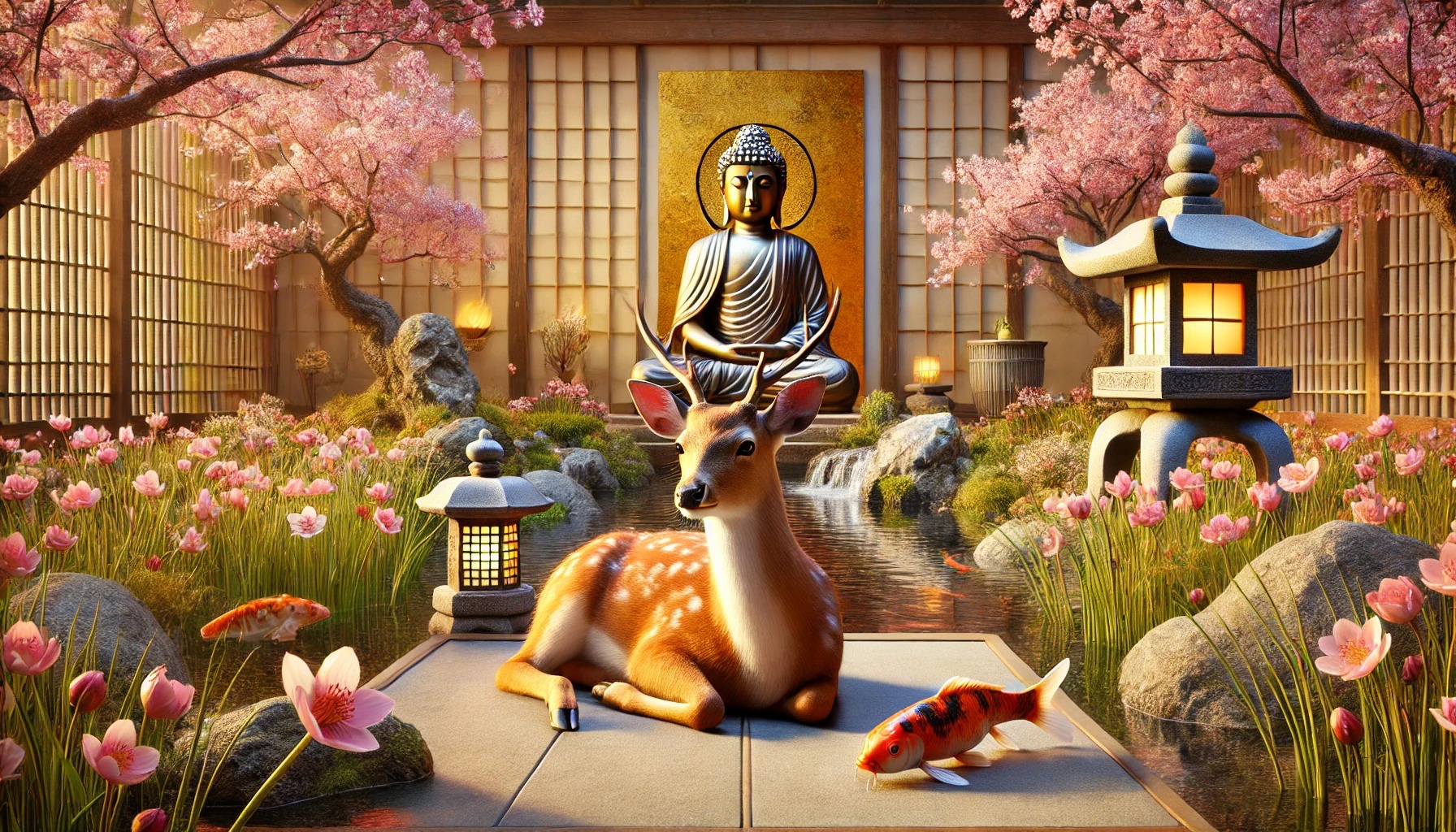 zen-garden-deer